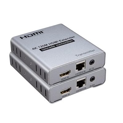 4K 120M HDMI Extender Cascade Connection Over CAT5e CAT6 RJ45 Ethernet LAN Network Cable Extension Splitter Transmitter Receiver (120M TX+RX)