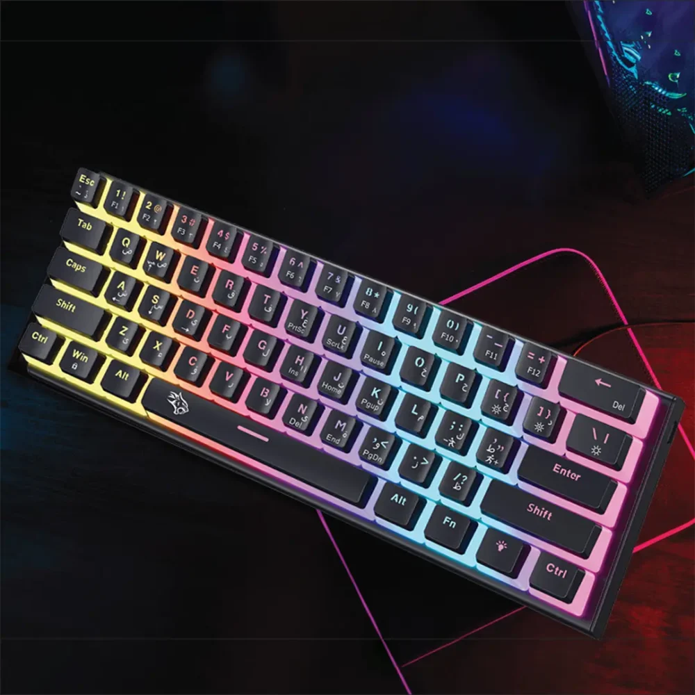 Porodo Gaming 61 Keys Pudding Mechanical Keyboard - Black - Image 2