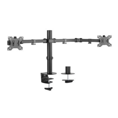 Skill Tech Single Pole Dual-Monitor Steel Desktop Stand