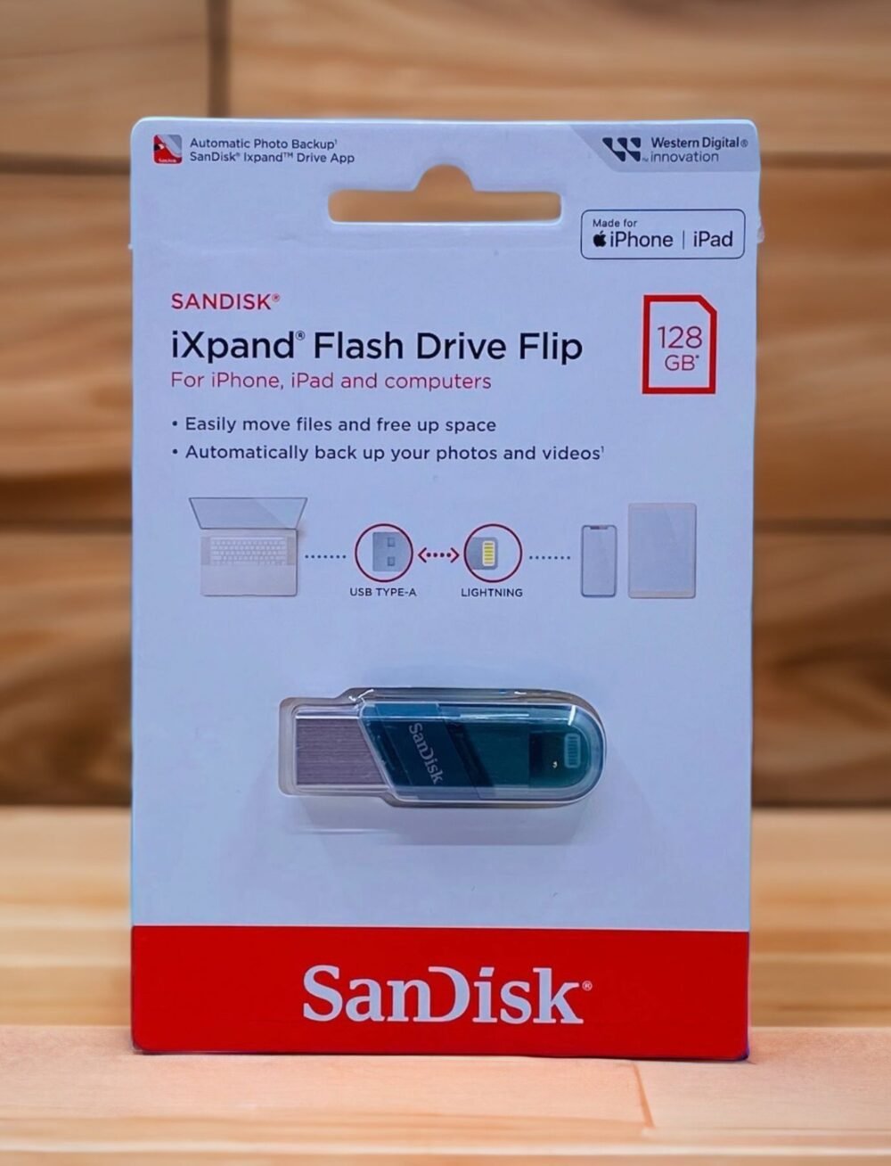 SANDISK iXPAND FLASH DRIVE FLIP 128GB