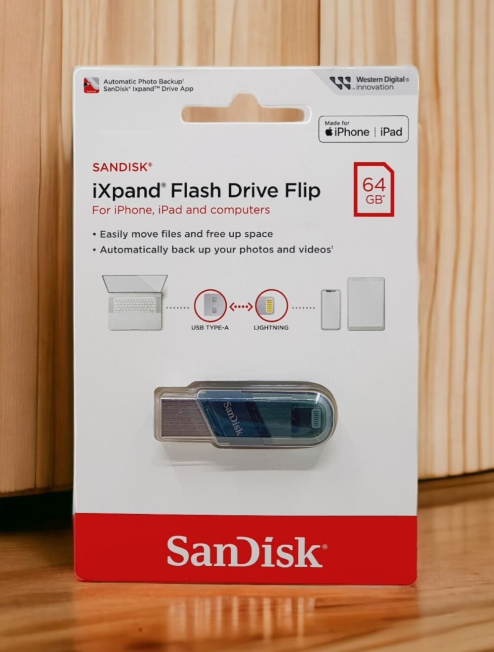 SANDISK iXPAND FLASH DRIVE FLIP 64GB