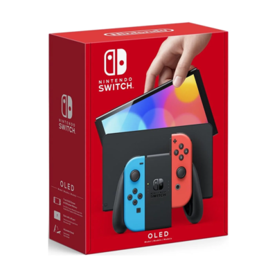 NINTENDO SWITCH OLED CONSOLE WITH BLUE-RED JOY-CON